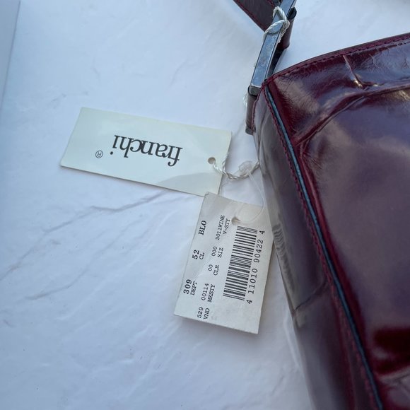 NWT - FRANCHI WINE (CORDOVAN) LEATHER SHOULDER BAG - FROM BLOOMINGDALES - Picture 3 of 15